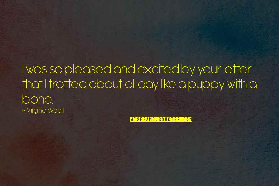 Excited Like A Quotes By Virginia Woolf: I was so pleased and excited by your