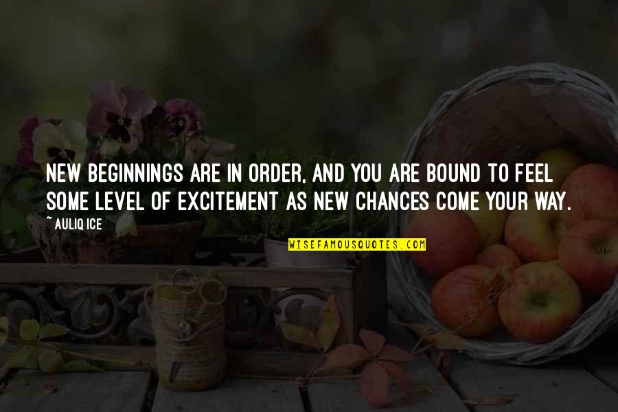 Excitement In My Life Quotes By Auliq Ice: New Beginnings are in order, and you are