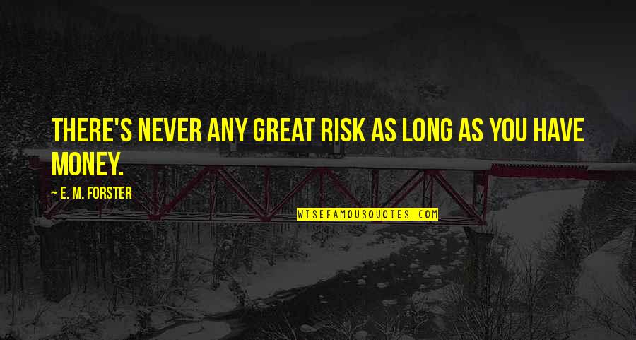 Exciting Life Changes Quotes By E. M. Forster: There's never any great risk as long as