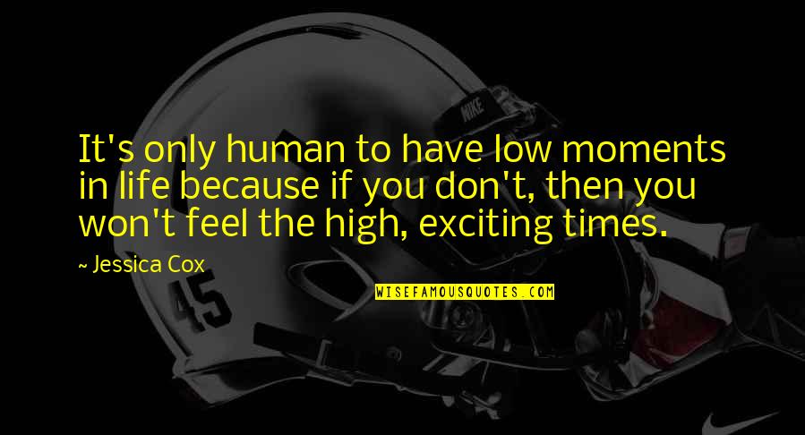 Exciting Life Quotes By Jessica Cox: It's only human to have low moments in