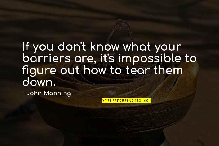 Exclamacion Signo Quotes By John Manning: If you don't know what your barriers are, Exclamacion Signo Quotes By John Manning: If you don't know what your barriers are,