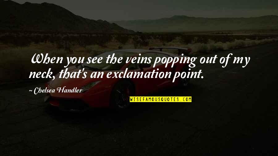Exclamation Quotes By Chelsea Handler: When you see the veins popping out of