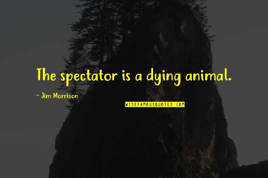 Excommunicated From Church Quotes By Jim Morrison: The spectator is a dying animal. Excommunicated From Church Quotes By Jim Morrison: The spectator is a dying animal.