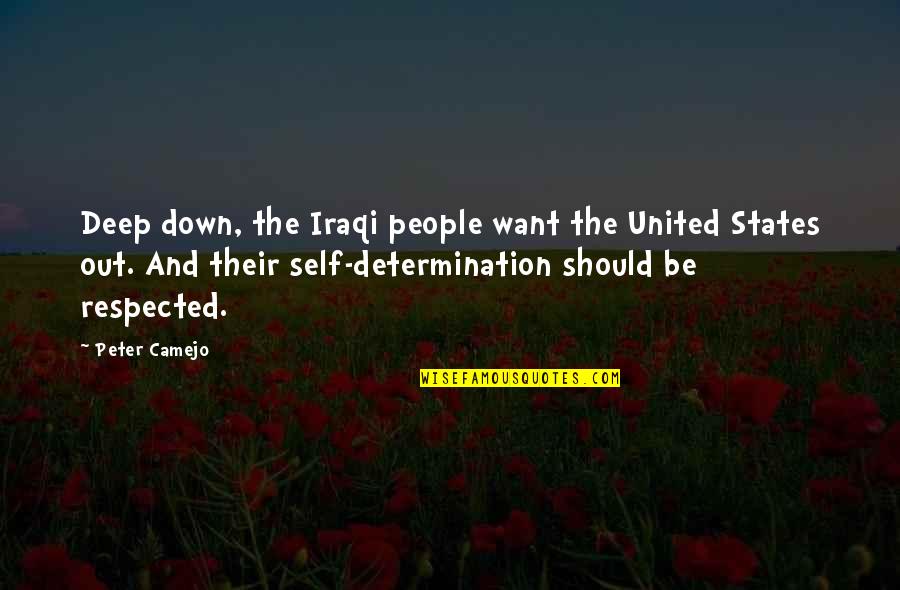 Exculpation Quotes By Peter Camejo: Deep down, the Iraqi people want the United