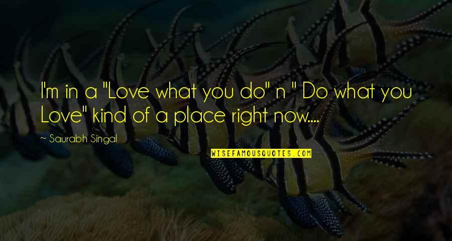 Excusado Toilet Quotes By Saurabh Singal: I'm in a "Love what you do" n