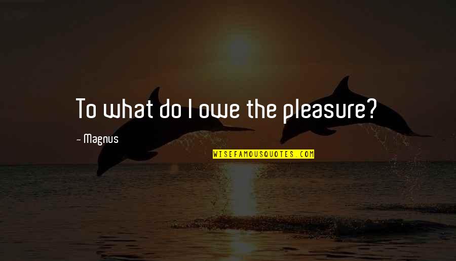 Execrar Significado Quotes By Magnus: To what do I owe the pleasure?