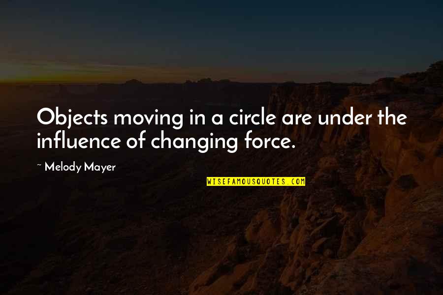 Execrating Quotes By Melody Mayer: Objects moving in a circle are under the
