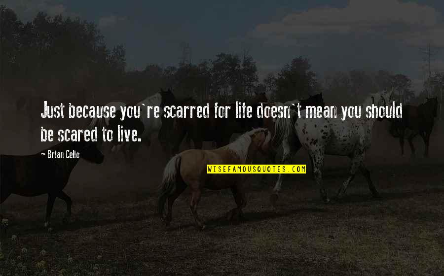 Execrations In A Sentence Quotes By Brian Celio: Just because you're scarred for life doesn't mean