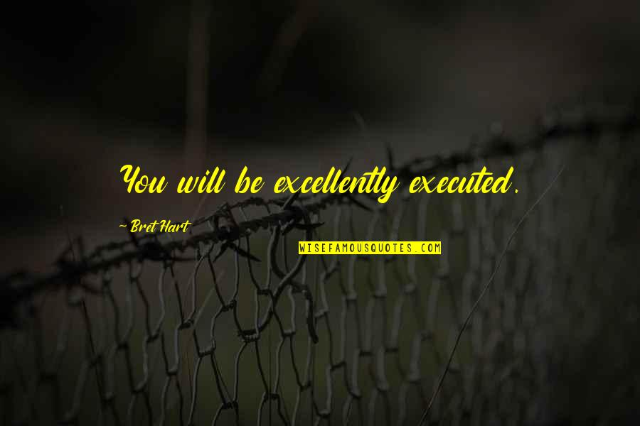 Executed Quotes By Bret Hart: You will be excellently executed.