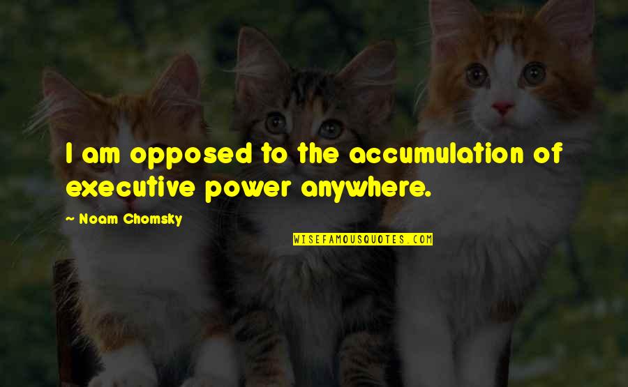 Executive Power Quotes By Noam Chomsky: I am opposed to the accumulation of executive