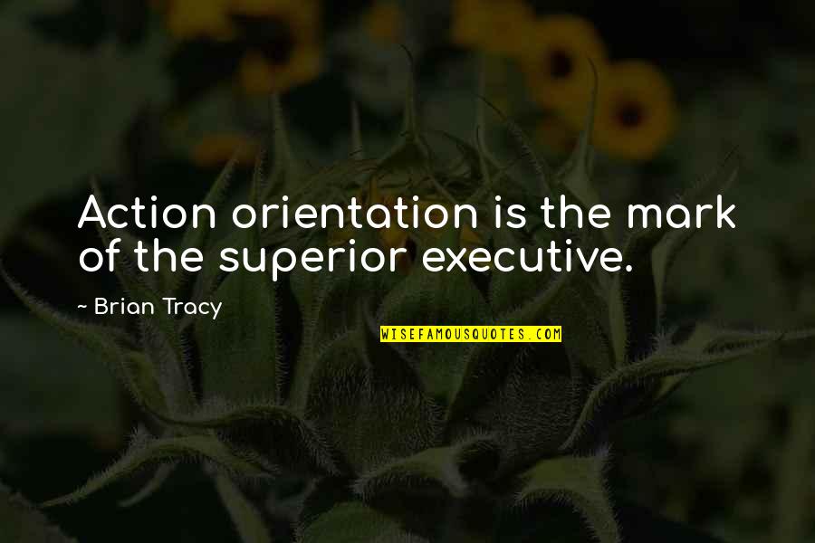 Executive Quotes By Brian Tracy: Action orientation is the mark of the superior