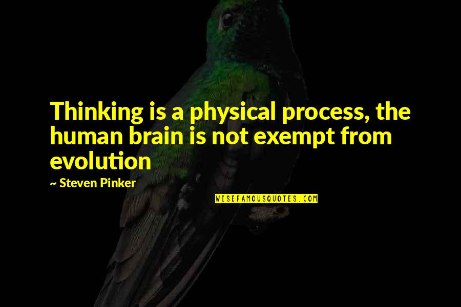 Exempt Quotes By Steven Pinker: Thinking is a physical process, the human brain