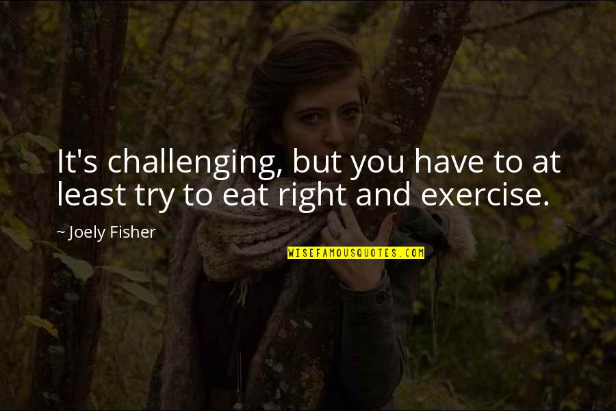 Exercise And Fitness Quotes By Joely Fisher: It's challenging, but you have to at least