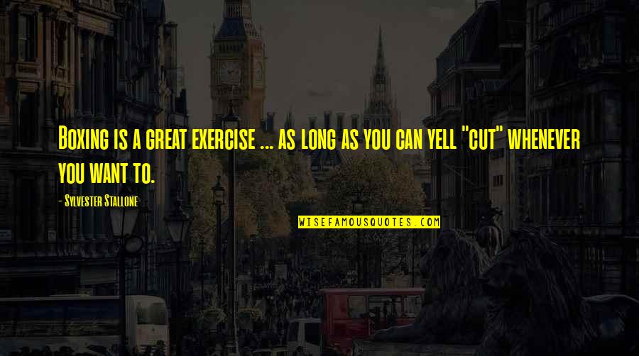 Exercise Can Quotes By Sylvester Stallone: Boxing is a great exercise ... as long