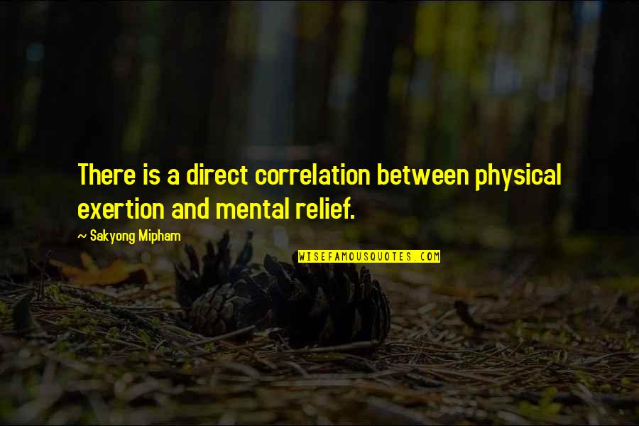 Exertion Quotes By Sakyong Mipham: There is a direct correlation between physical exertion