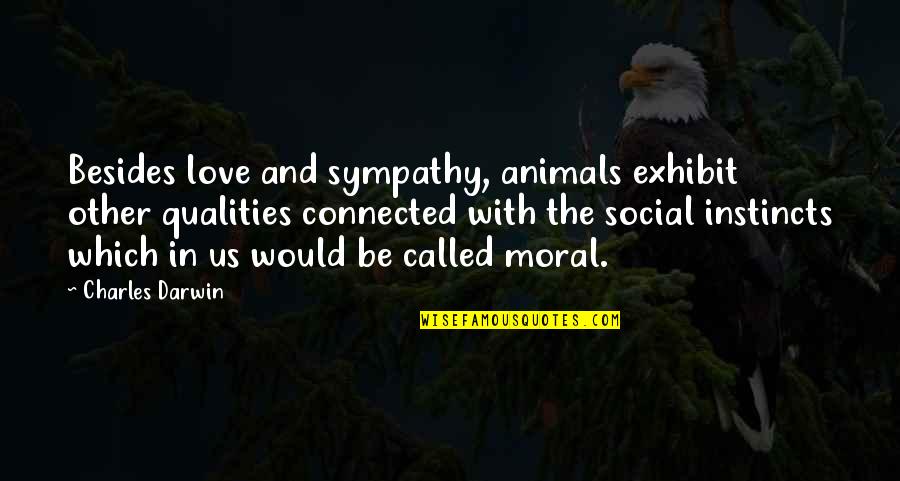 Exhibit's Quotes By Charles Darwin: Besides love and sympathy, animals exhibit other qualities