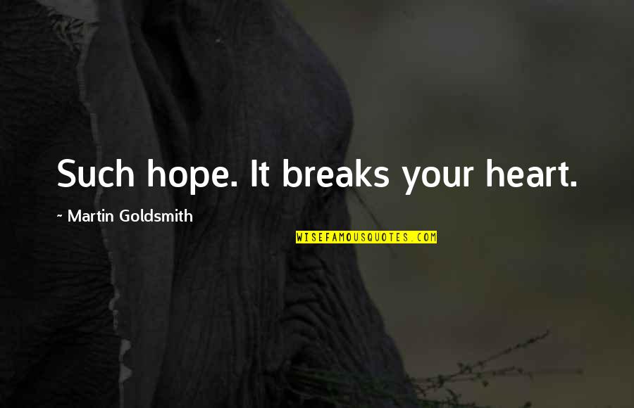 Exhilarate In A Sentence Quotes By Martin Goldsmith: Such hope. It breaks your heart. Exhilarate In A Sentence Quotes By Martin Goldsmith: Such hope. It breaks your heart.