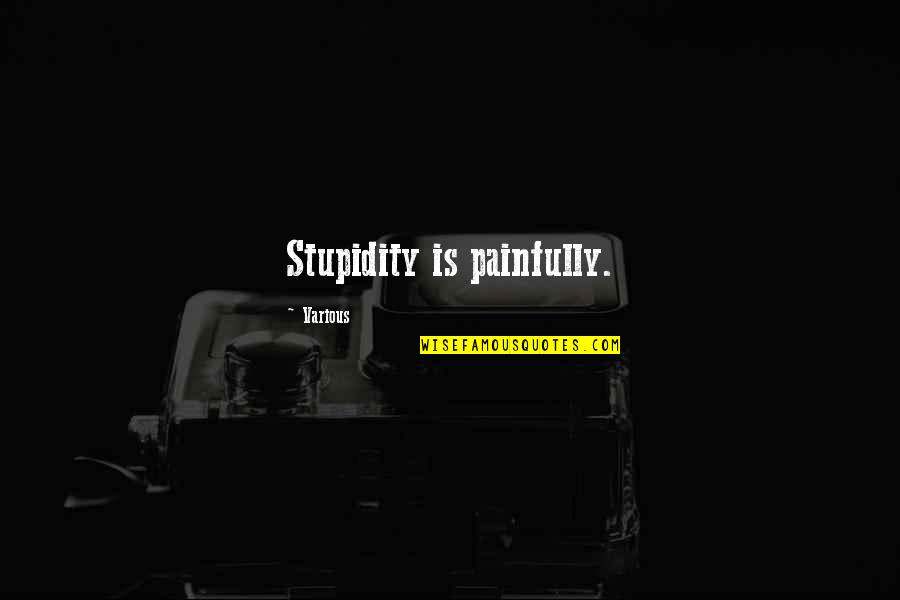 Exhumed Quotes By Various: Stupidity is painfully.