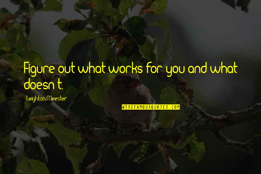 Exile Machine Quotes By Leighton Meester: Figure out what works for you and what Exile Machine Quotes By Leighton Meester: Figure out what works for you and what