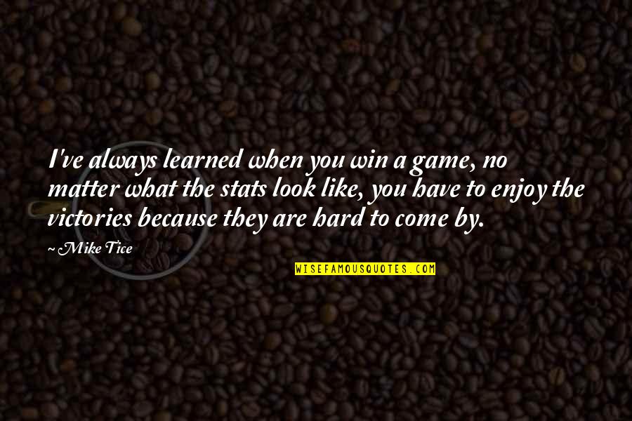 Eximir Quotes By Mike Tice: I've always learned when you win a game,