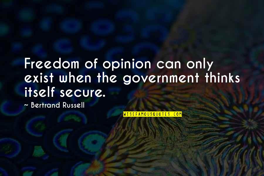 Exist When Quotes By Bertrand Russell: Freedom of opinion can only exist when the