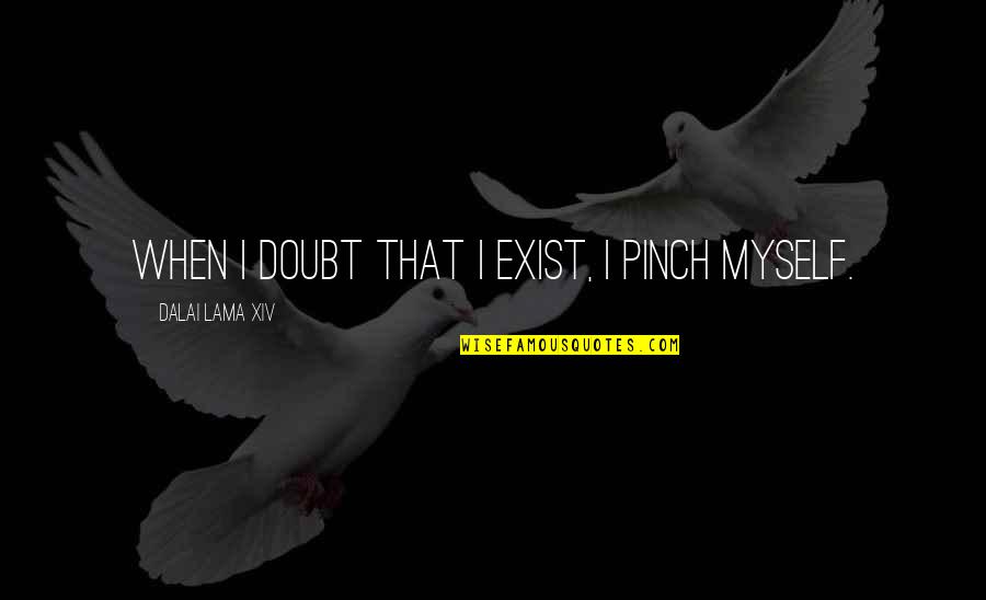 Exist When Quotes By Dalai Lama XIV: When I doubt that I exist, I pinch