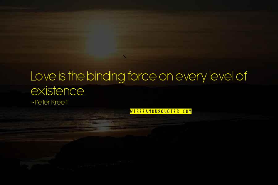 Existence Of Love Quotes By Peter Kreeft: Love is the binding force on every level