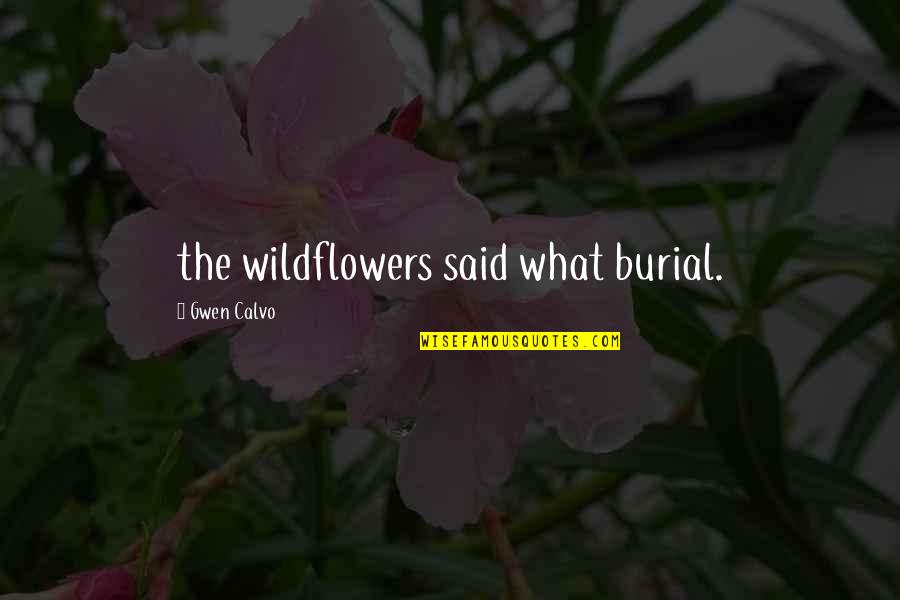 Existence Writing Wildflowers Quotes By Gwen Calvo: the wildflowers said what burial.