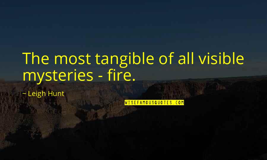 Existential Anxiety Quotes By Leigh Hunt: The most tangible of all visible mysteries -