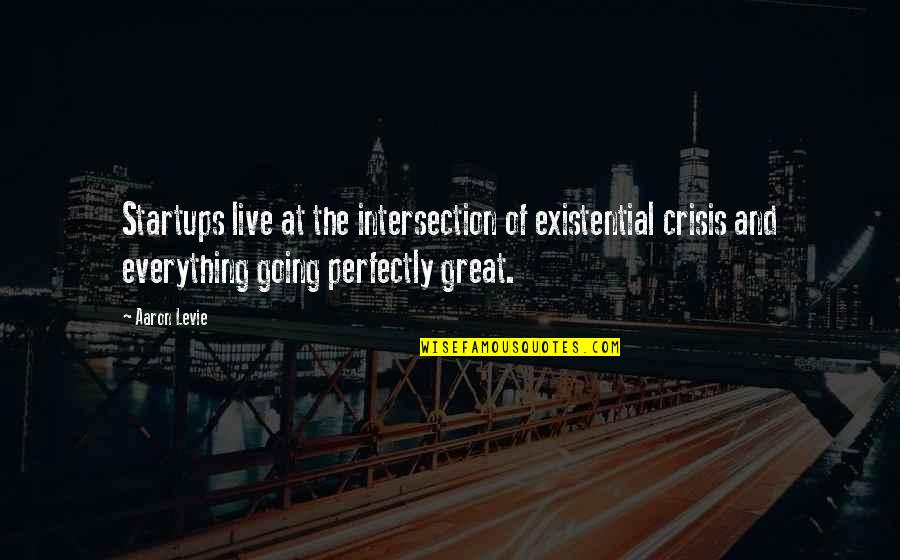 Existential Crisis Quotes By Aaron Levie: Startups live at the intersection of existential crisis
