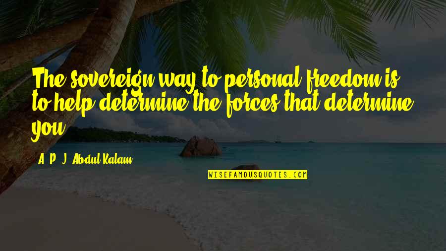Existential Elements In The Guest Quotes By A. P. J. Abdul Kalam: The sovereign way to personal freedom is to