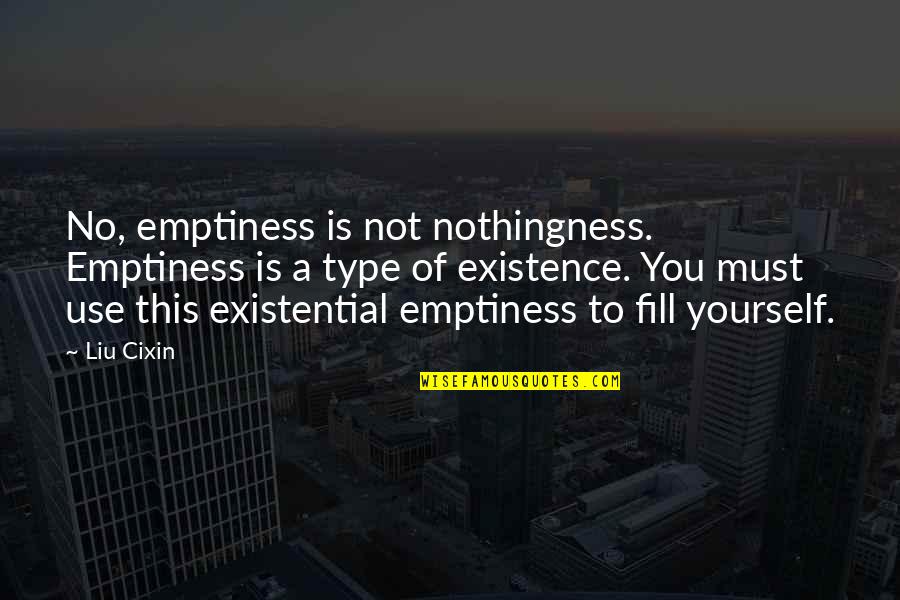 Existential Nothingness Quotes By Liu Cixin: No, emptiness is not nothingness. Emptiness is a