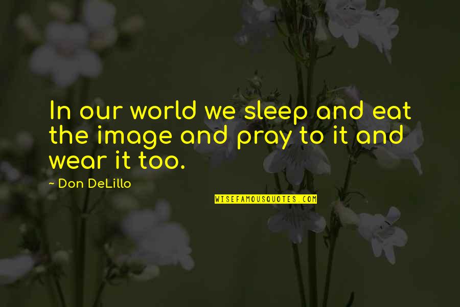 Existentialist Philosopher Quotes By Don DeLillo: In our world we sleep and eat the