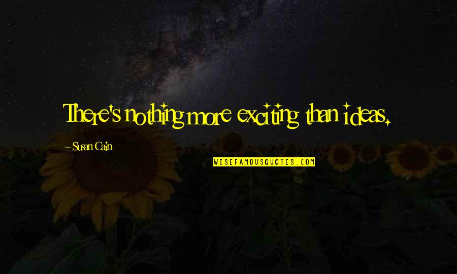 Exiting Quotes By Susan Cain: There's nothing more exciting than ideas.