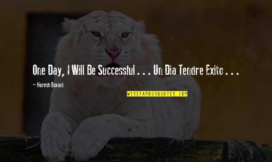 Exito Quotes By Haresh Buxani: One Day, I Will Be Successful . .