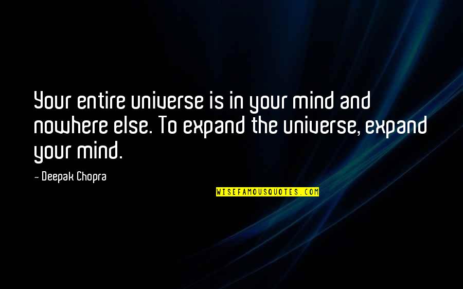 Expand Quotes By Deepak Chopra: Your entire universe is in your mind and