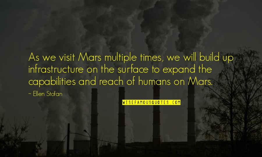 Expand Quotes By Ellen Stofan: As we visit Mars multiple times, we will