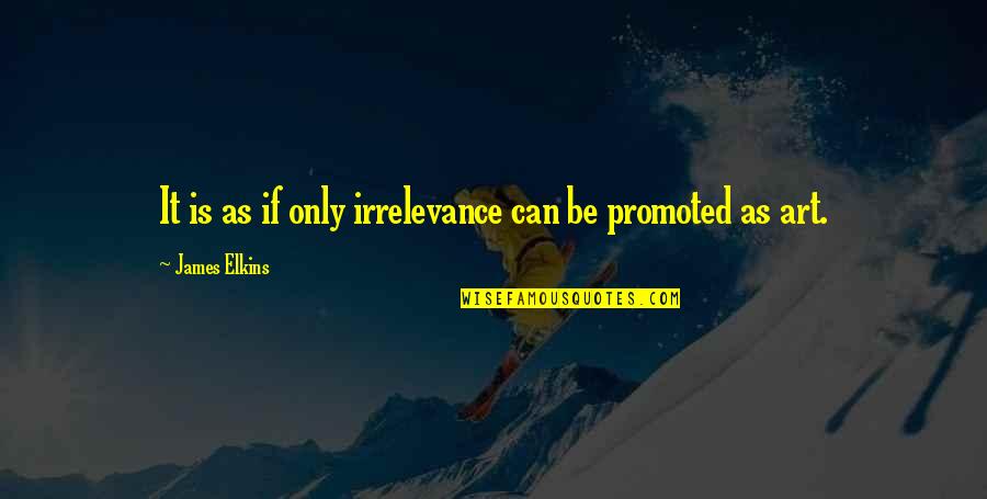 Expanding Your Thinking Skills Quotes By James Elkins: It is as if only irrelevance can be