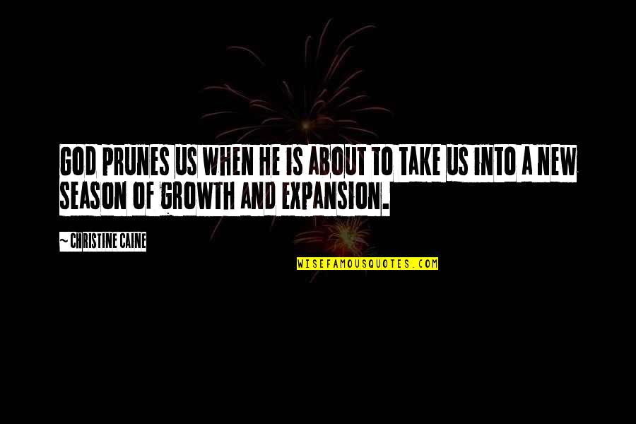 Expansion Growth Quotes By Christine Caine: God prunes us when He is about to
