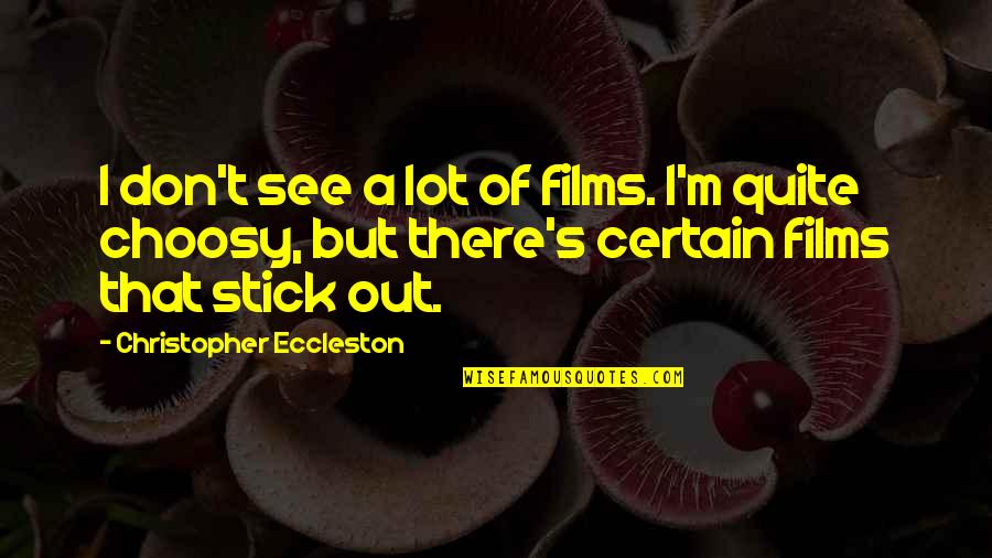 Expansion Growth Quotes By Christopher Eccleston: I don't see a lot of films. I'm