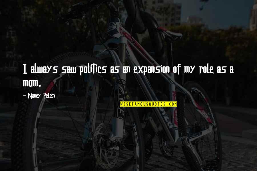 Expansion Quotes By Nancy Pelosi: I always saw politics as an expansion of