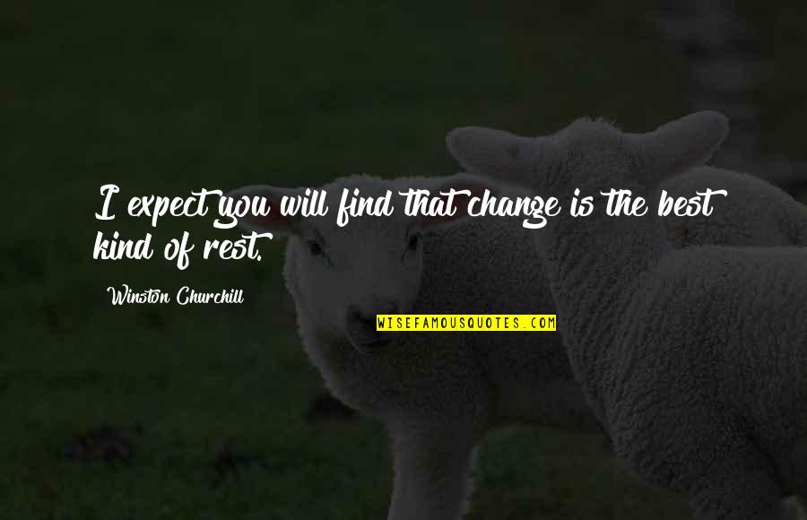 Expect The Best Quotes By Winston Churchill: I expect you will find that change is