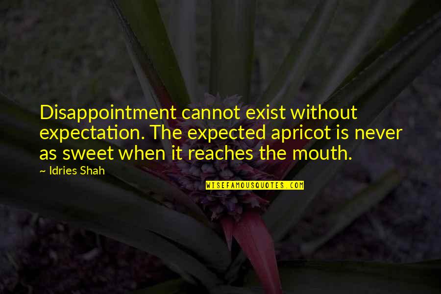 Expectation And Disappointment Quotes By Idries Shah: Disappointment cannot exist without expectation. The expected apricot