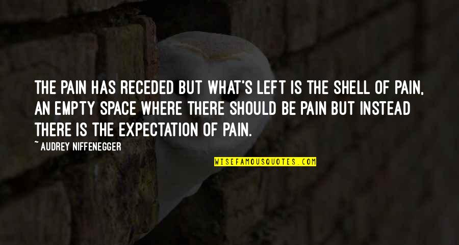 Expectation And Pain Quotes By Audrey Niffenegger: The pain has receded but what's left is