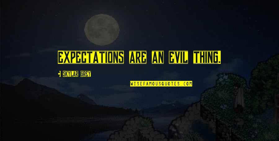 Expectations Are Quotes By Skylar Grey: Expectations are an evil thing.