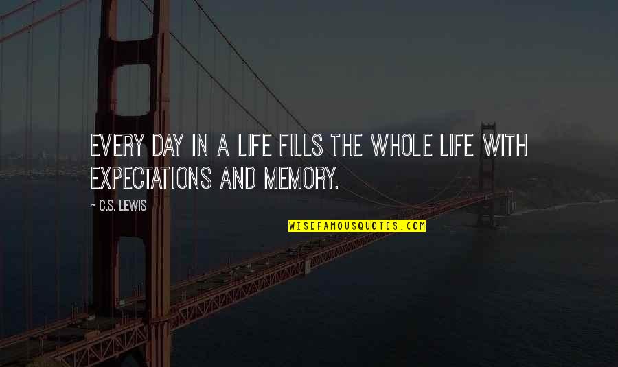 Expectations In Life Quotes By C.S. Lewis: Every day in a life fills the whole