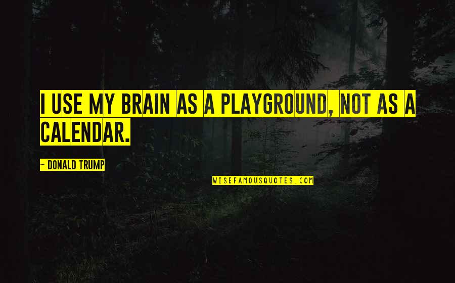 Expectations Therapy Quotes By Donald Trump: I use my brain as a playground, not