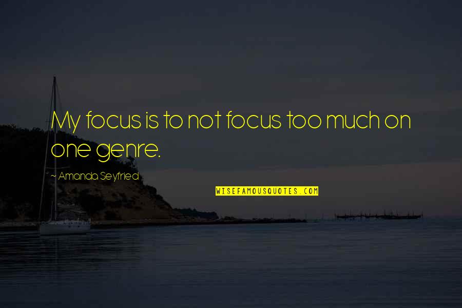 Expecting Too Much And Being Disappointed Quotes By Amanda Seyfried: My focus is to not focus too much