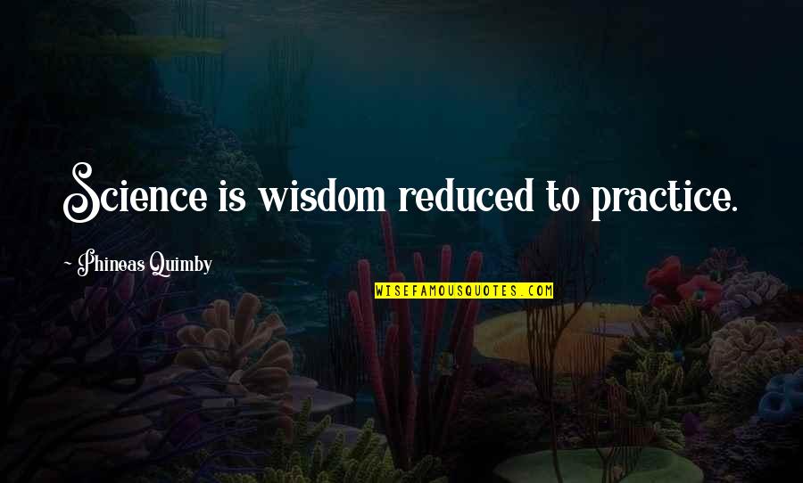 Expeditie Robinson Quotes By Phineas Quimby: Science is wisdom reduced to practice.