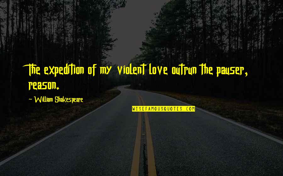 Expedition Quotes By William Shakespeare: The expedition of my violent love outrun the